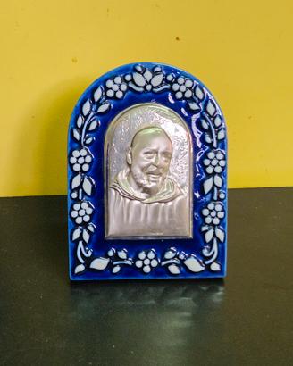 Quadretto Padre Pio in argento 
