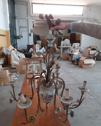 lampadario cristalli vintage 