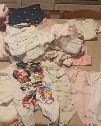 Box completo vestiti vari da bambina 0-3m