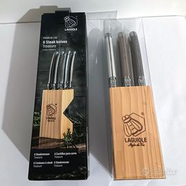 6 coltelli bistecca acciaio inox Laguiole style
