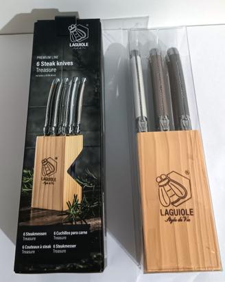 6 coltelli bistecca acciaio inox Laguiole style
