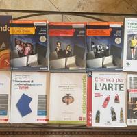 Libri di scuola media, liceo scientifico,artistico