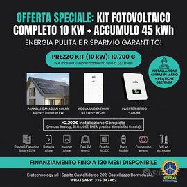 Kit Fotovoltaico 10 kW + Batteria 45 kWh -COMPLETO