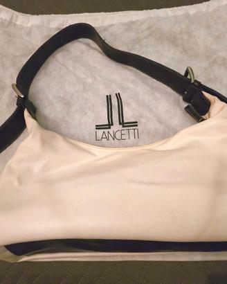 Borsa donna Lancetti in pelle panna e marrone
