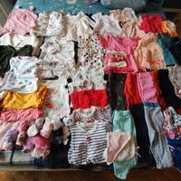 lotto bambina 50 pezzi 6/9mesi primavera/estate