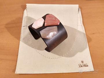 Bracciale e orecchini De Wan in pietre e legno 