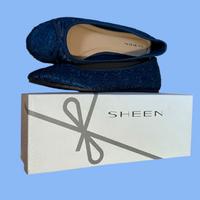 Ballerine in pizzo blu