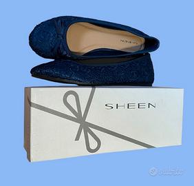 Ballerine in pizzo blu