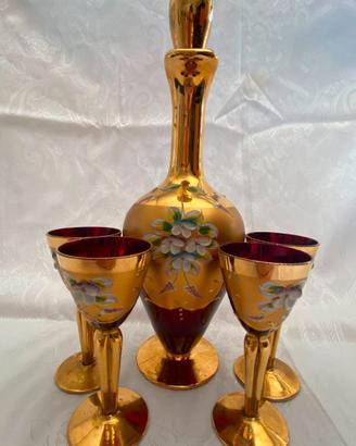 Brocca  Bicchieri  Rosso / Oro
