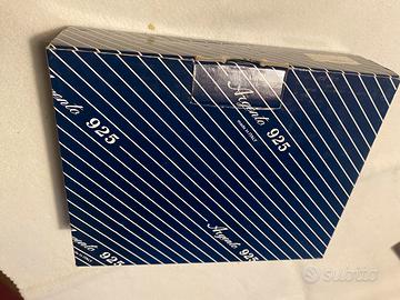 Agenda argento e legno in mogano