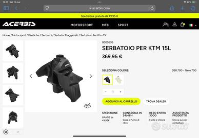 Serbatoio ACERBIS NERO 15 l. 331/4942251 Alex