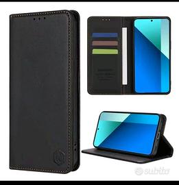 Custodia pelle Xiaomi note 15 pro 5 g nera