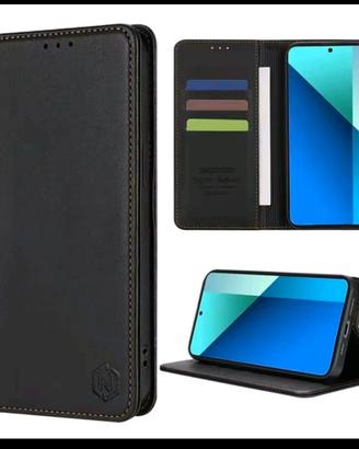 Custodia pelle Xiaomi note 15 pro 5 g nera