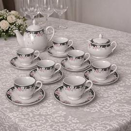 Set di tazzine caffettiera zuccheriera e lattiera