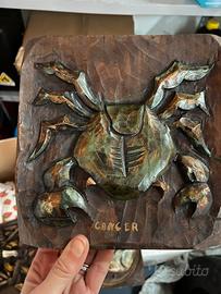 Quadro in legno con segno zodiacale