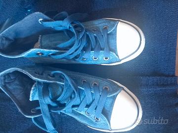 scarpe ginnastica alte in denim