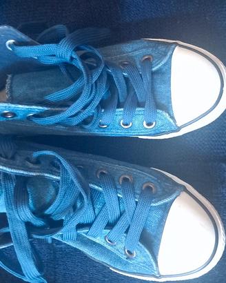 scarpe ginnastica alte in denim