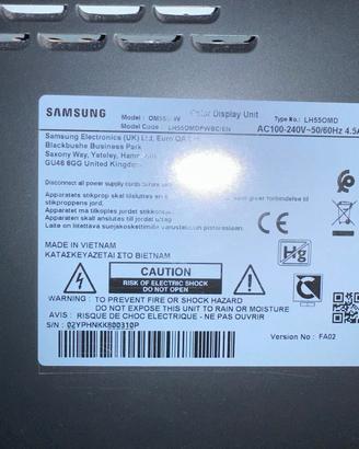 monitor altissima luminosità da 55"