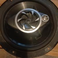 casse auto con stereo telecomando e copri casse 