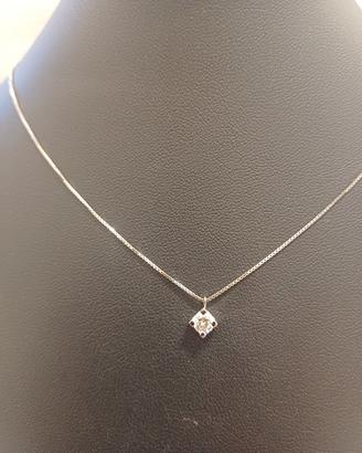 Collana in oro bianco 750/1000 punto luce 
