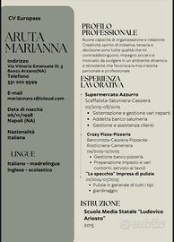 Banconista pizzaiola cassiera