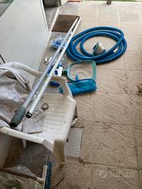 piscina aspira universale in alluminio tubo ruote