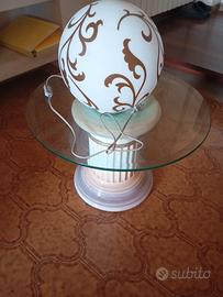 Tavolino in vetro piu lampada