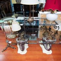 Tavolo In Ferro Con Ripiano In Vetro – 24946