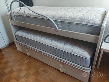 Letto estraibile doppio a scomparsa con cassetti