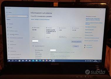 Sony VAIO i7 3632QM modello SVE151G17M
