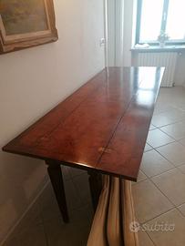 Tavolo fratino impero in radica, allargabile