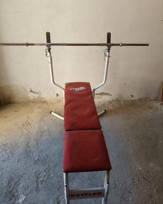 Panca con Bilancere e Pesi in ghisa