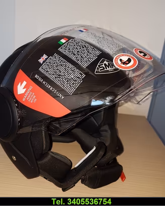 Nuovo casco jet colore nero opaco omologato