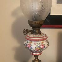 Lampada ceramica fiori e vetro