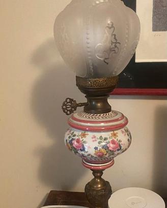 Lampada ceramica fiori e vetro