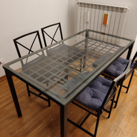 Tavolo Ikea in vetro e ferro battuto Granas