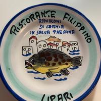 Piatto vintage Vietri 1992 in ceramica dipinto