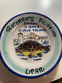 Piatto vintage Vietri 1992 in ceramica dipinto