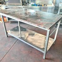 tavolo inox con piano in granito usato