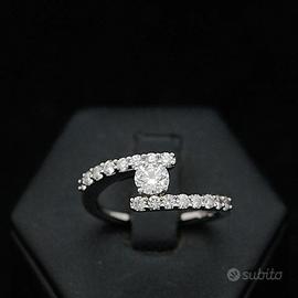 GIORGIO VISCONTI ANELLO SOLITARIO ORO BIANCO 18 KT