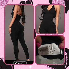 tuta nera pantaloni tg.xl