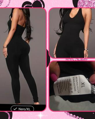 tuta nera pantaloni tg.xl