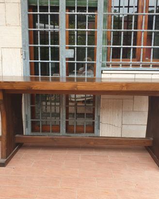 Tavolo Fratino in legno massello con panche