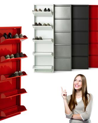 Scarpiera Slim Salvaspazio 5 Ante a Ribalta