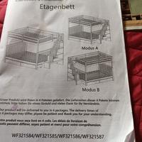 letto matrimoniale a castello in legno, bianco .