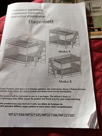 letto matrimoniale a castello in legno, bianco .