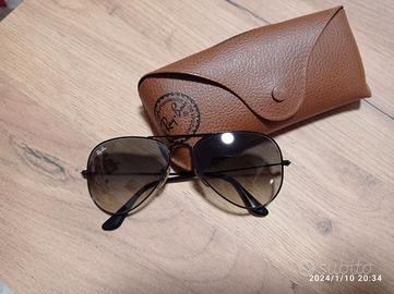 Occhiali da sole aviator vintage neri large metal Abbigliamento