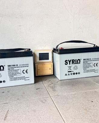 2 BATTERIE SYRIO AGM 100Ah/cd - come nuove
