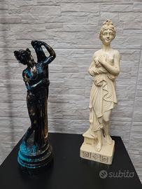 coppia di statuette in pasta di marmo