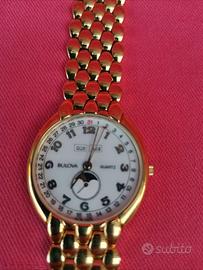 Bulova vintage donna quarzo con datario e lunario